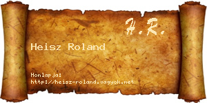 Heisz Roland névjegykártya